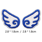 royal azure mini angel wings embroidered stick-on patch