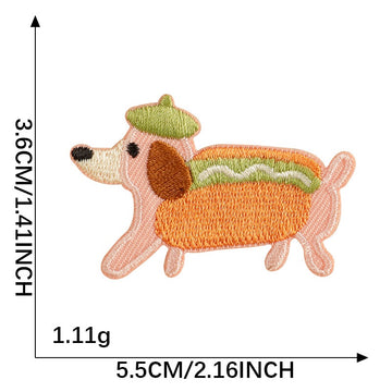 Wiener Dog in Hat Patch Embroidered Patches - Multiple Designs Available - CheerCove