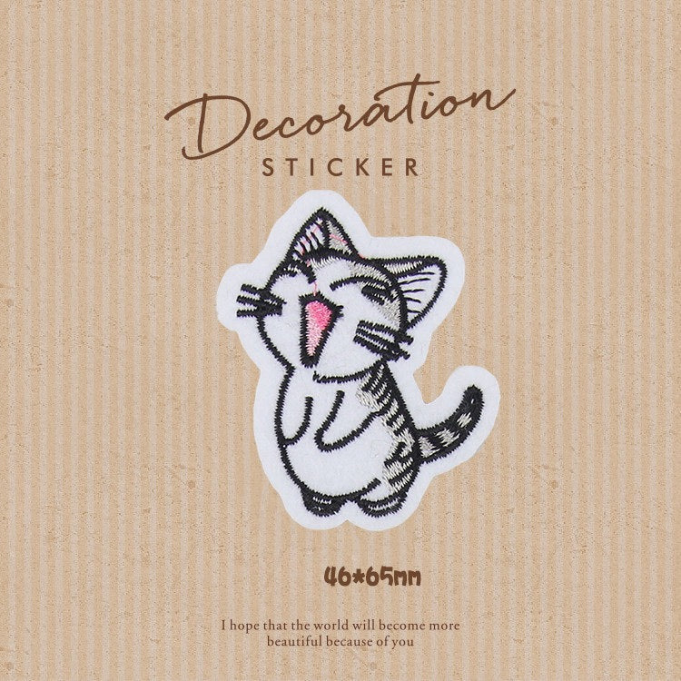 Cheese-Loving Cat Patches (Iron-On)