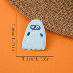shaking blue ghost halloween embroidered stick-on patch