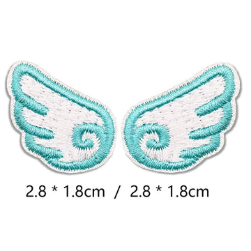 azure sky mini angel wings embroidered stick-on patch