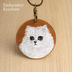 Cute Double-Sided Embroidered Cat Charms