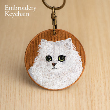 Cute Double-Sided Embroidered Cat Charms