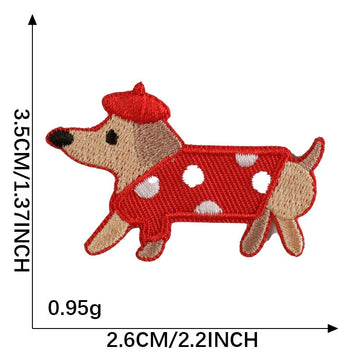 Wiener Dog in Hat Patch Embroidered Patches - Multiple Designs Available - CheerCove