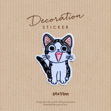 Cheese-Loving Cat Patches (Iron-On)