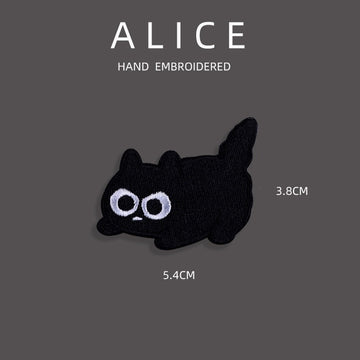 Big-Eyed Black Cat Patches(Stick-On)