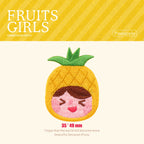 happy pineapple girl kawaii embroidered stick-on patch