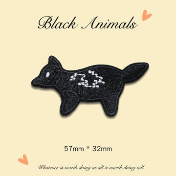 Black Animals ② Embroidered Patches Embroidered Patches - Multiple Designs Available - CheerCove