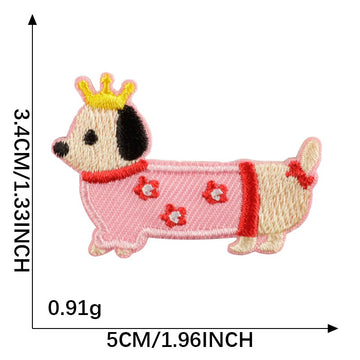 Crowned Wiener Dog Embroidered Patches - Multiple Designs Available - CheerCove