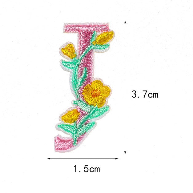 Flower and Alphabet Embroidered Patches - CheerCove