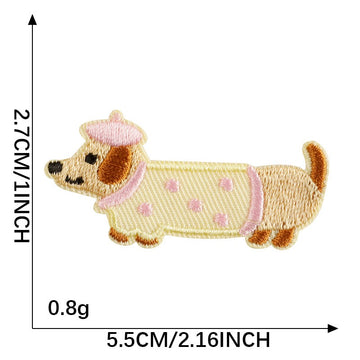 Wiener Dog in Hat Patch Embroidered Patches - Multiple Designs Available - CheerCove