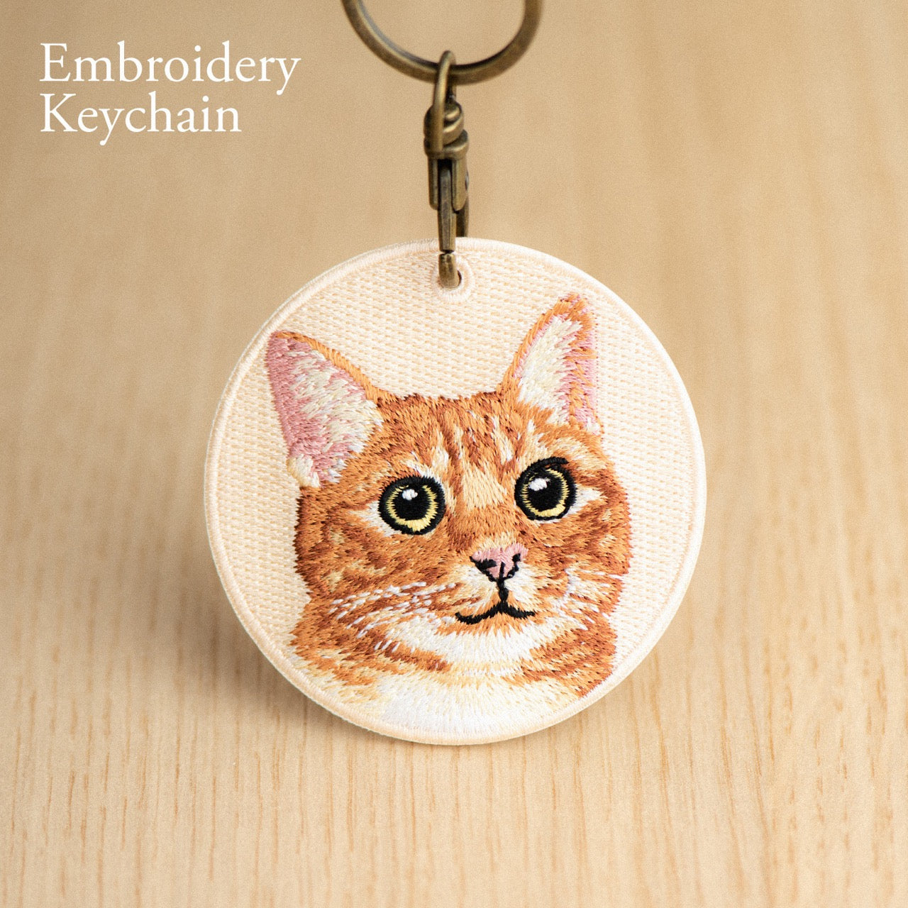 Cute Double-Sided Embroidered Cat Charms