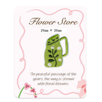 sage green garden pitcher ceramic vase embroidered stick-on patch