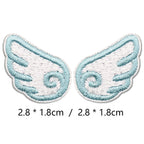 frozen mist mini angel wings embroidered stick-on patch