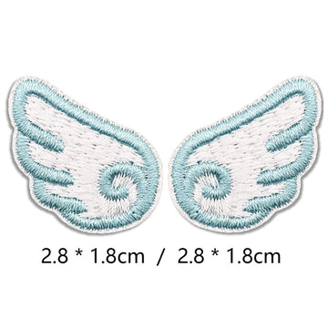 frozen mist mini angel wings embroidered stick-on patch