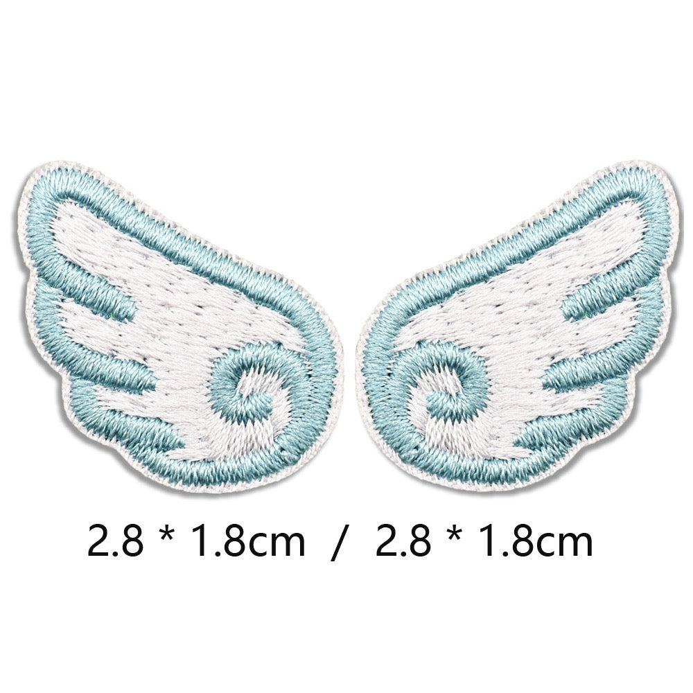 frozen mist mini angel wings embroidered stick-on patch