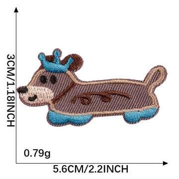 Crowned Wiener Dog Embroidered Patches - Multiple Designs Available - CheerCove