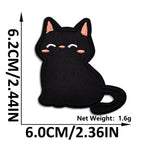 serene blissful smile void cat whimsical embroidered stick-on patch
