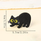 prowling sneaking black cat embroidered stick-on patch — low to the ground