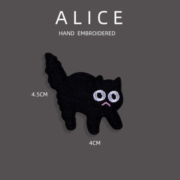Big-Eyed Black Cat Patches(Stick-On)