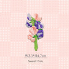 sweet pea embroidered stick-on patch