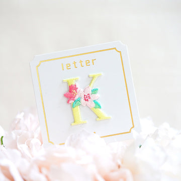 Cute Floral Alphabet Patches(Stick-On)