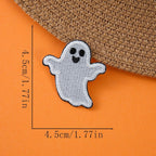 classic friendly ghost halloween embroidered stick-on patch