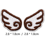 earthy cocoa mini angel wings embroidered stick-on patch