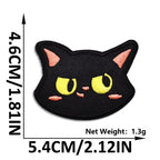 grumpy sassy face void cat whimsical embroidered stick-on patch