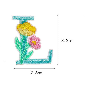 Flower and Alphabet Embroidered Patches - CheerCove