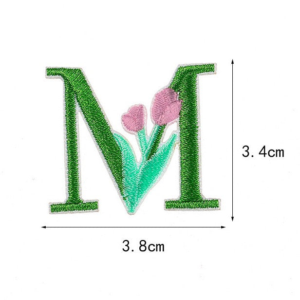 Flower and Alphabet Embroidered Patches - CheerCove