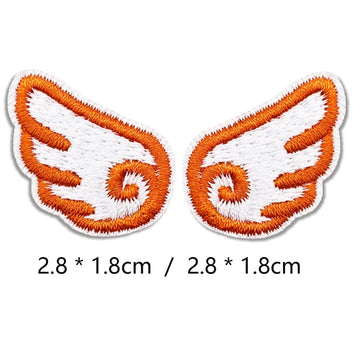 sunset zest mini angel wings embroidered stick-on patch