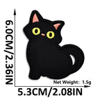 attentive pointy-ear sitter void cat whimsical embroidered stick-on patch
