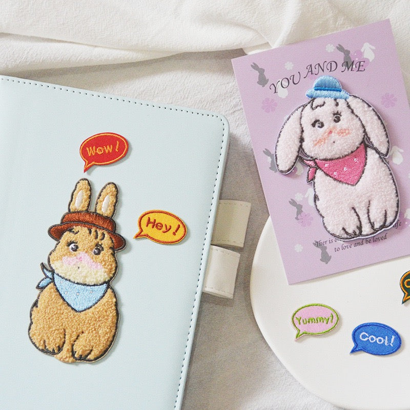 Couple Rabbits Embroidered Patches - Multiple Designs Available - CheerCove