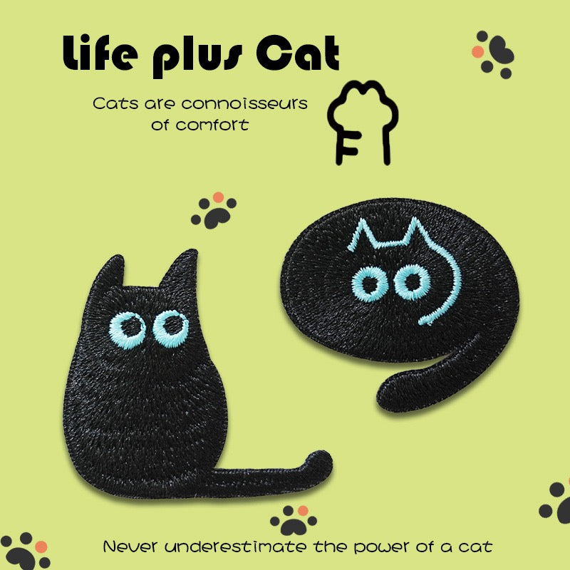 Life Plus Cat Embroidered Patches - Multiple Designs Available - CheerCove