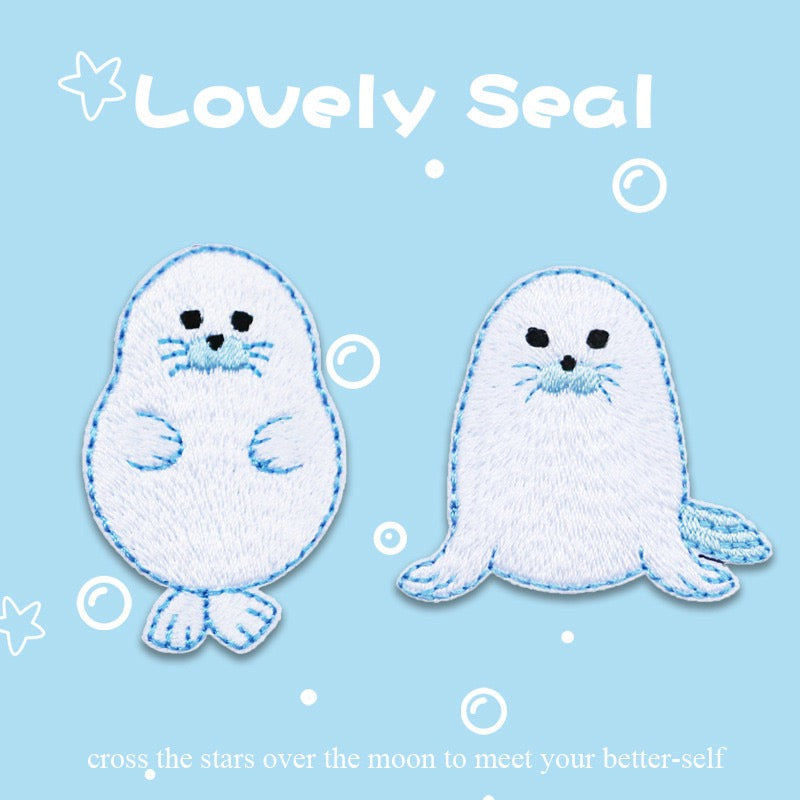 Lovely Seal Embroidered Patches - Multiple Designs Available - CheerCove