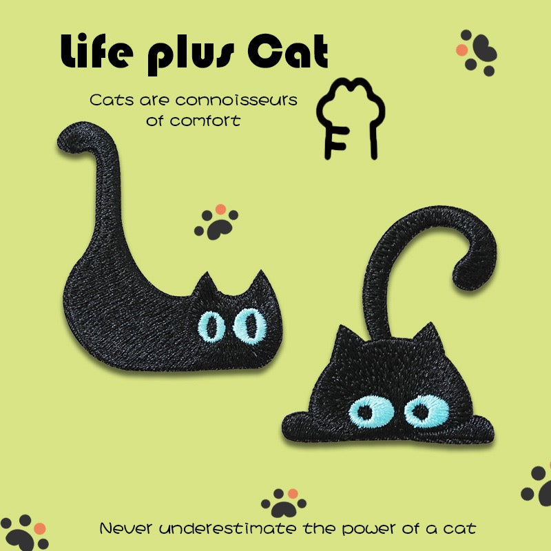 Life Plus Cat Embroidered Patches - Multiple Designs Available - CheerCove