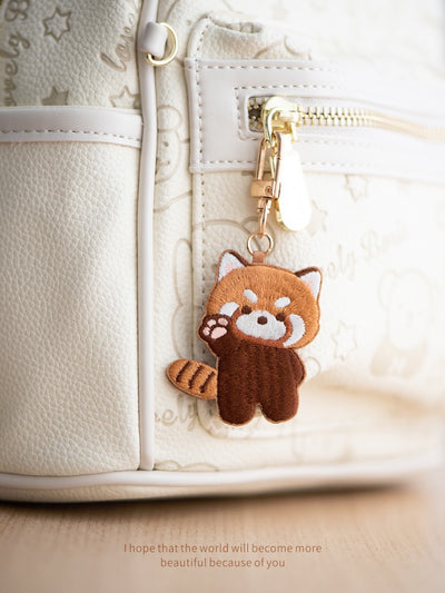 Adorable Double-Sided Embroidered Red Panda Charms