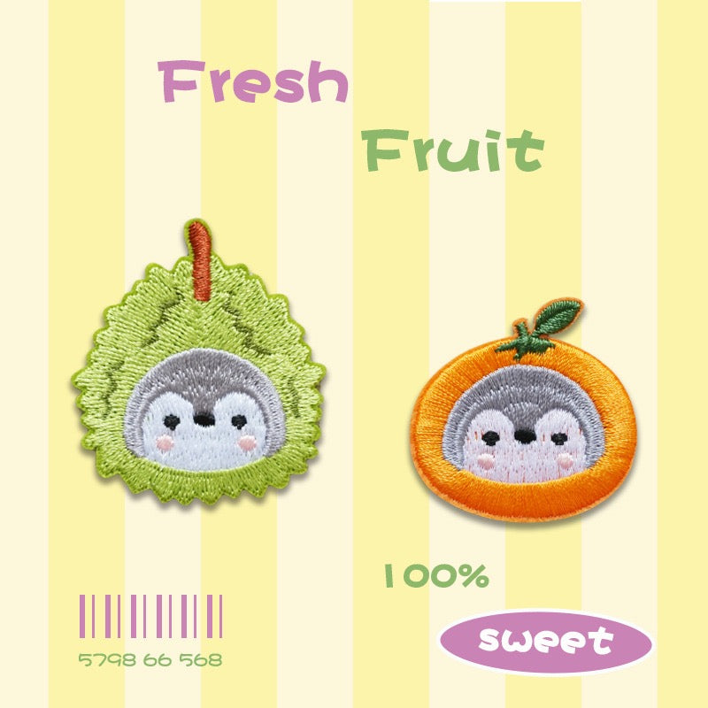 Fresh penguin Fruit Embroidered Patches - Multiple Designs Available - CheerCove