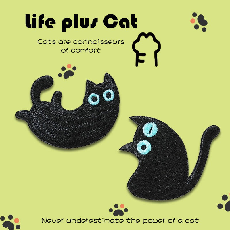 Life Plus Cat Embroidered Patches - Multiple Designs Available - CheerCove