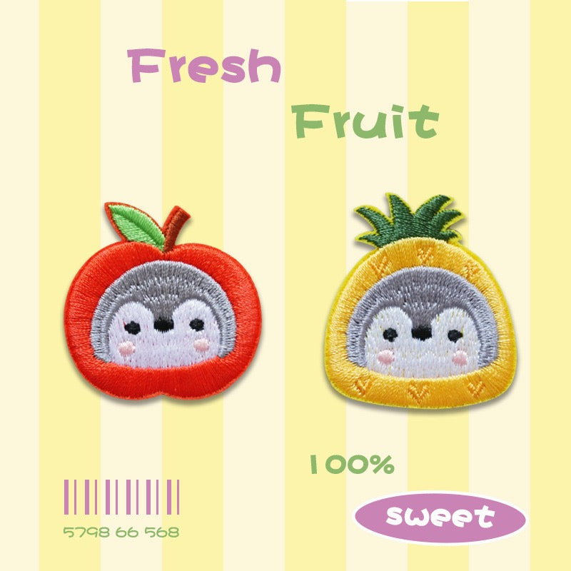 Fresh penguin Fruit Embroidered Patches - Multiple Designs Available - CheerCove