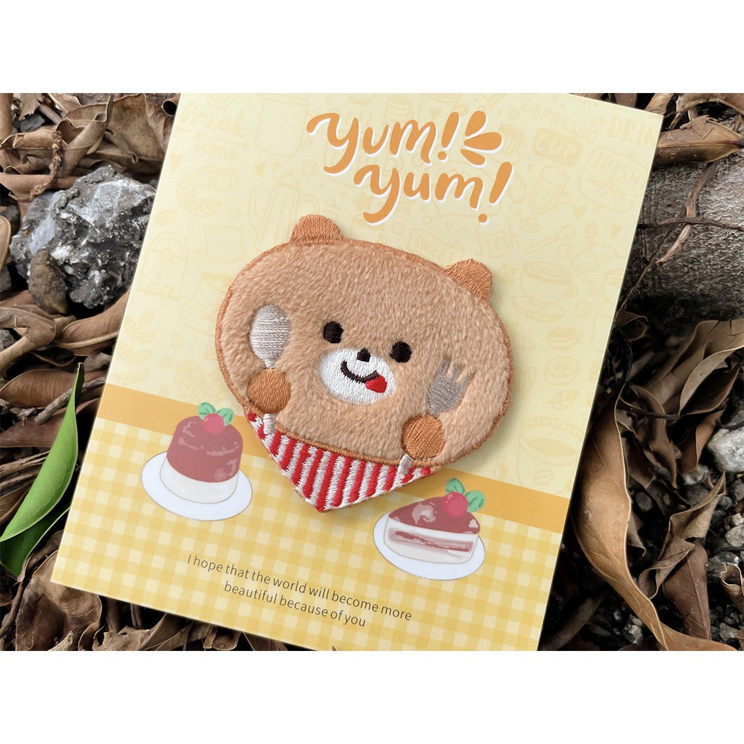 Eating Bear Cub Embroidered Patches - Multiple Designs Available - CheerCove