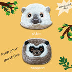 Otter, Panda, Sloth, Raccoon, Beaver, and Raccoon dog Embroidered Patches - Multiple Designs Available - CheerCove
