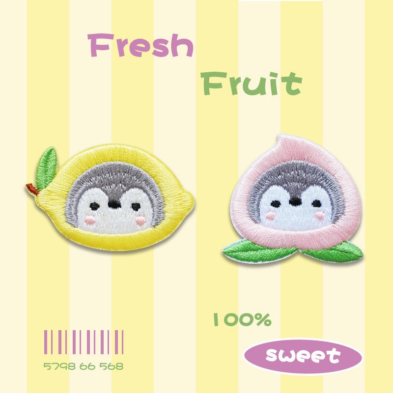 Fresh penguin Fruit Embroidered Patches - Multiple Designs Available - CheerCove