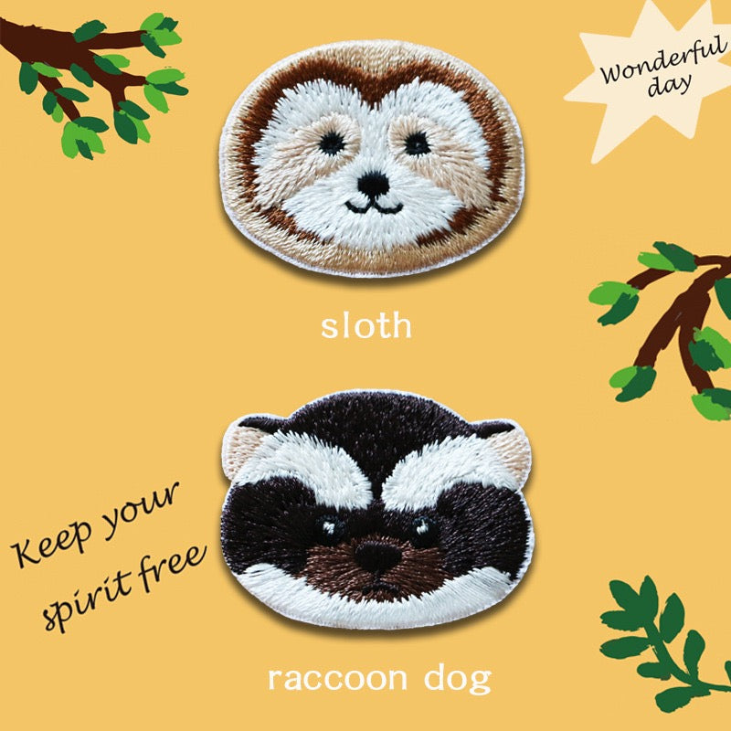 Otter, Panda, Sloth, Raccoon, Beaver, and Raccoon dog Embroidered Patches - Multiple Designs Available - CheerCove