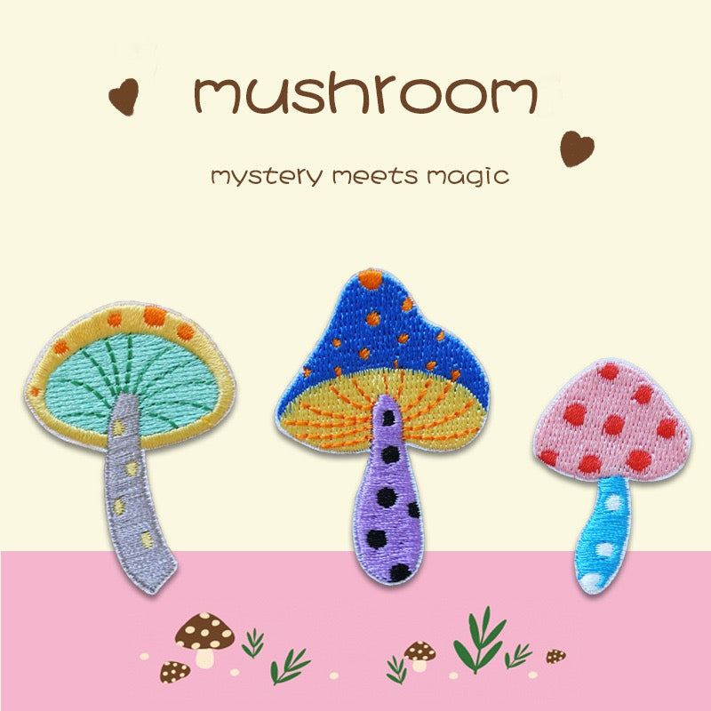 Colorful Mushroom Embroidered Patches - Multiple Designs Available - CheerCove