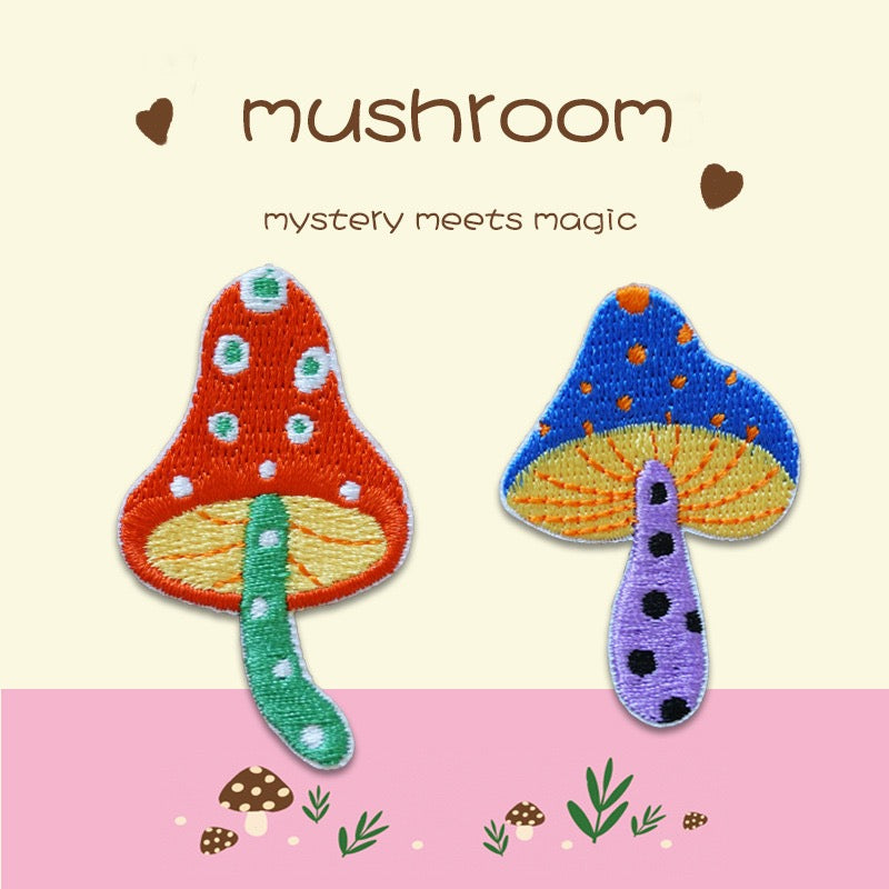 Colorful Mushroom Embroidered Patches - Multiple Designs Available - CheerCove