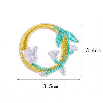 Flower and Alphabet Embroidered Patches - CheerCove