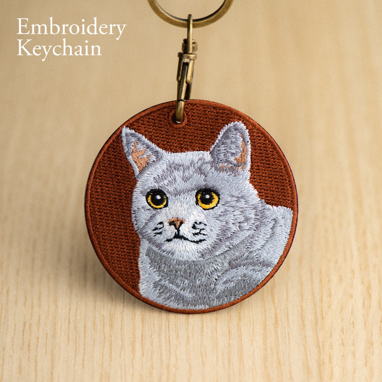 Cute Double-Sided Embroidered Cat Charms