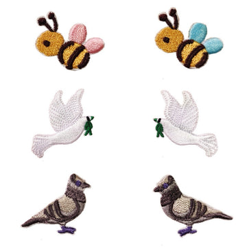 Dove and Bee Embroidered Patches - CheerCove